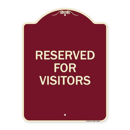 Signmission Reserved Parking Reserved Parking for Visitors Heavy-Gauge Aluminum Sign, 24" x 18", BU-1824-23041 A-DES-BU-1824-23041